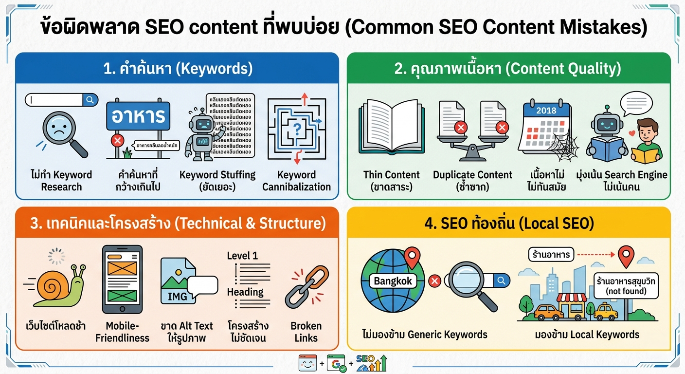 ตัวอย่างข้อผิดพลาด SEO content